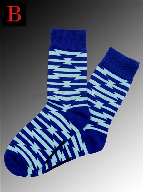 BLUE LIGHTNING blau gestreifte Socken