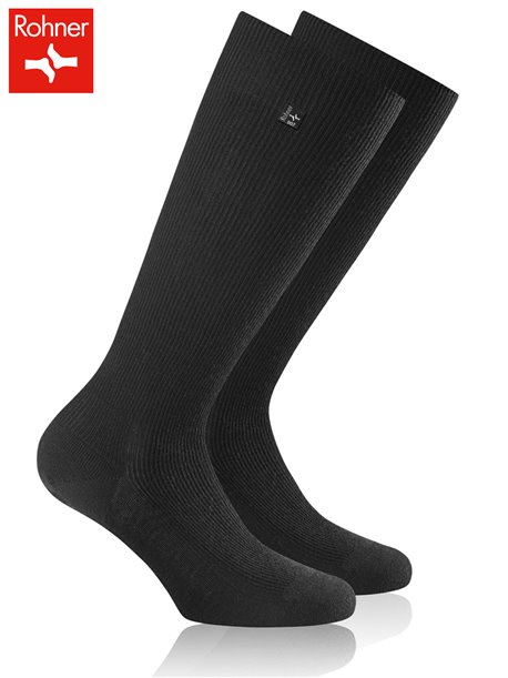 SUPER LONG Rohner Kniesocken - 009 schwarz