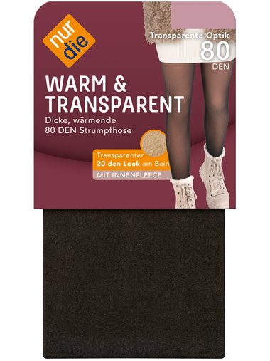 WARM & TRANSPARENT Fleece Strumpfhose NUR DIE