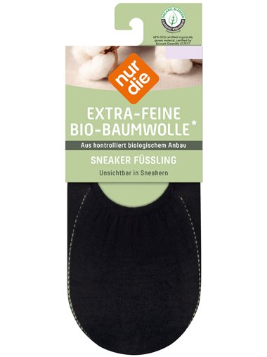 EXTRA FEINE BIO-BAUMWOLLE Nur Die Füsslinge für Damen - 094 schwarz