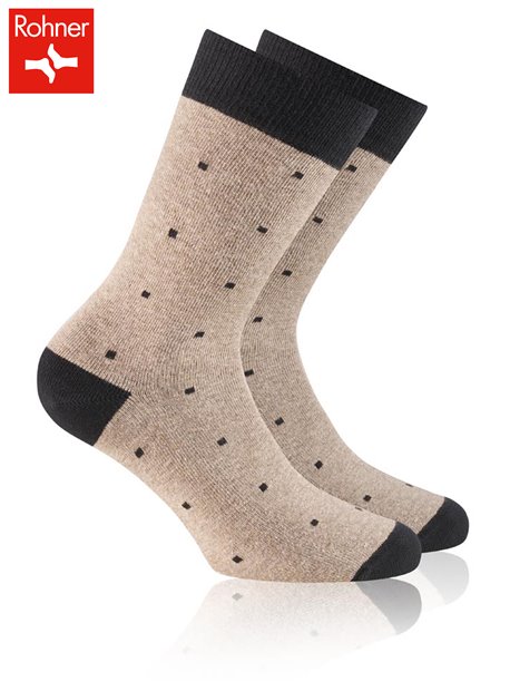 VINTAGE gemusterte Rohner Socken - 003 beige