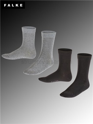 HAPPY 2-PACK Kindersocken von Falke - 0050 light grey mel. - schwarz