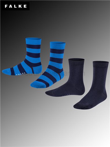 HAPPY STRIPE 2-PACK Kindersocken von Falke - 3000 schwarz