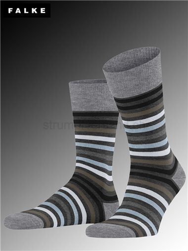 TINTED STRIPE Falke Socken - 3180 asphalt mel.