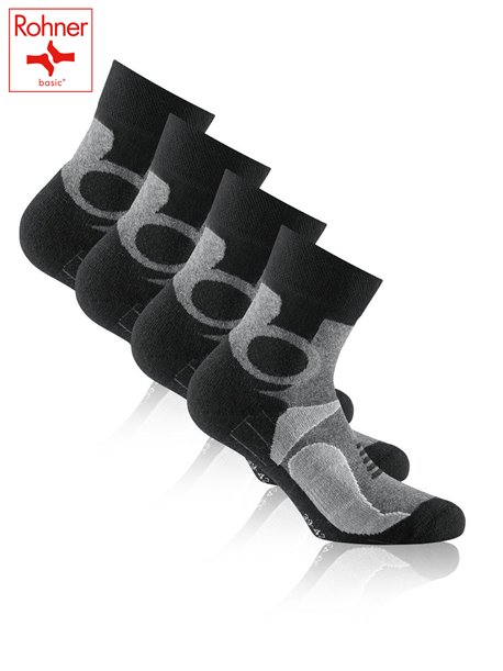 TREKKING QUARTER Rohner Basic Wandersocken - 076 grau