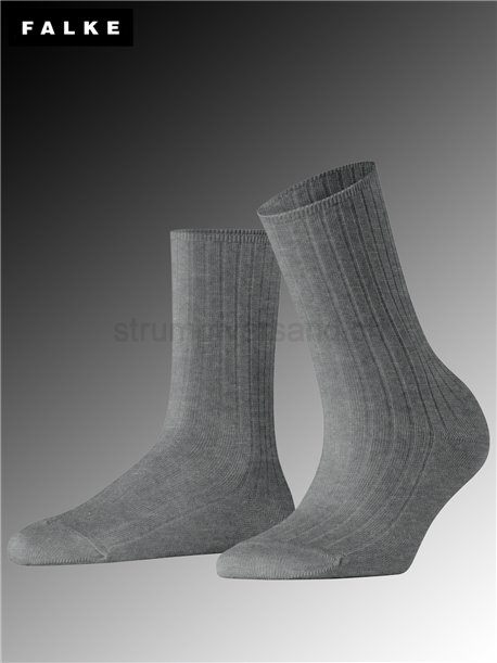 COTTON RIB Falke Socken für Damen - 3390 light grey mel.