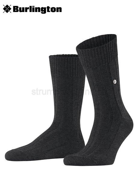 DOVER Herrensocken von Burlington - 3180 asphalt mel.