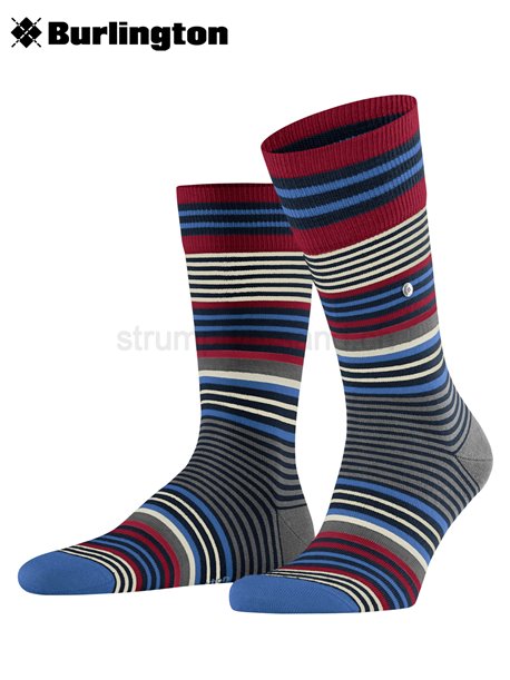 STRIPE Herrensocken von Burlington - 6120 marine