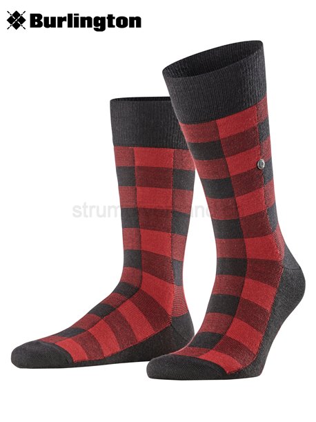 BUFFALO CHECK Herrensocken von Burlington - 3000 schwarz