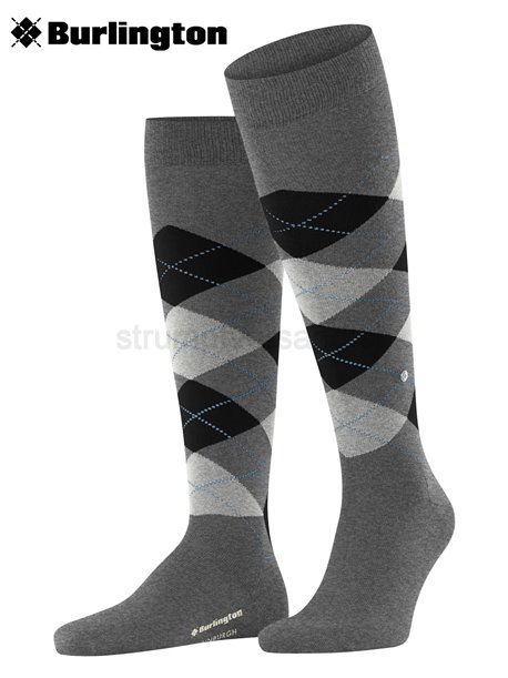 EDINBURGH Kniesocken von Burlington - 3180 asphalt mel.