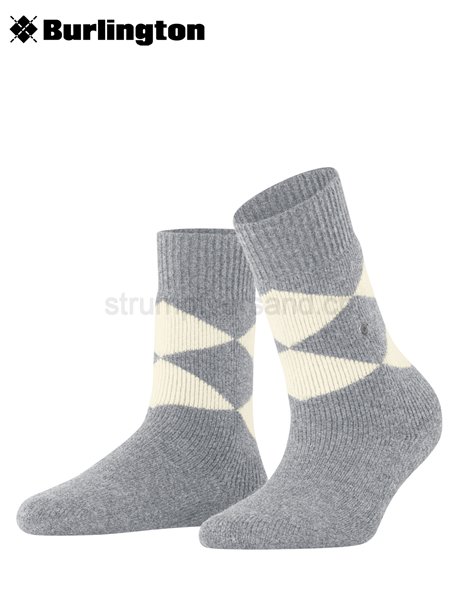 COSY ARGYLE Damensocken von Burlington - 3107 grey mel.