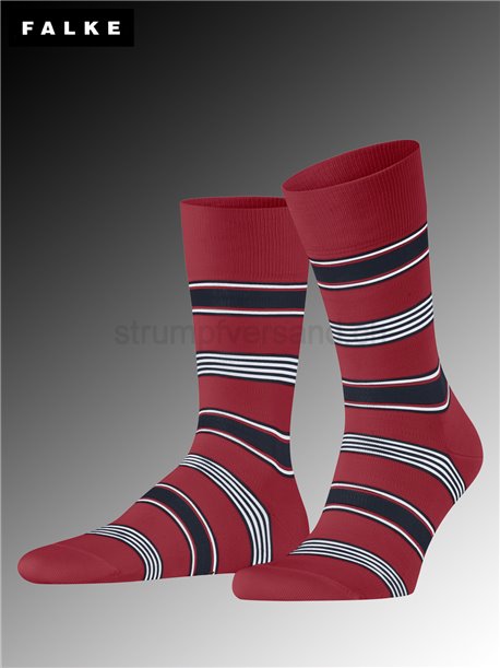 MARINA STRIPE Falke Socken Herren - 8228 scarlet