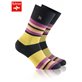 VINTAGE Rohner gemusterte Socken - 422 schwarz-farbig gestreift