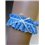 Strumpfband mit Schleife und Strassstein - blau/nature