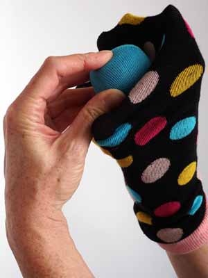 Socken überziehen